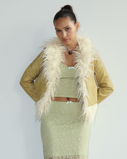 Jones Shaggy Trim Jacket